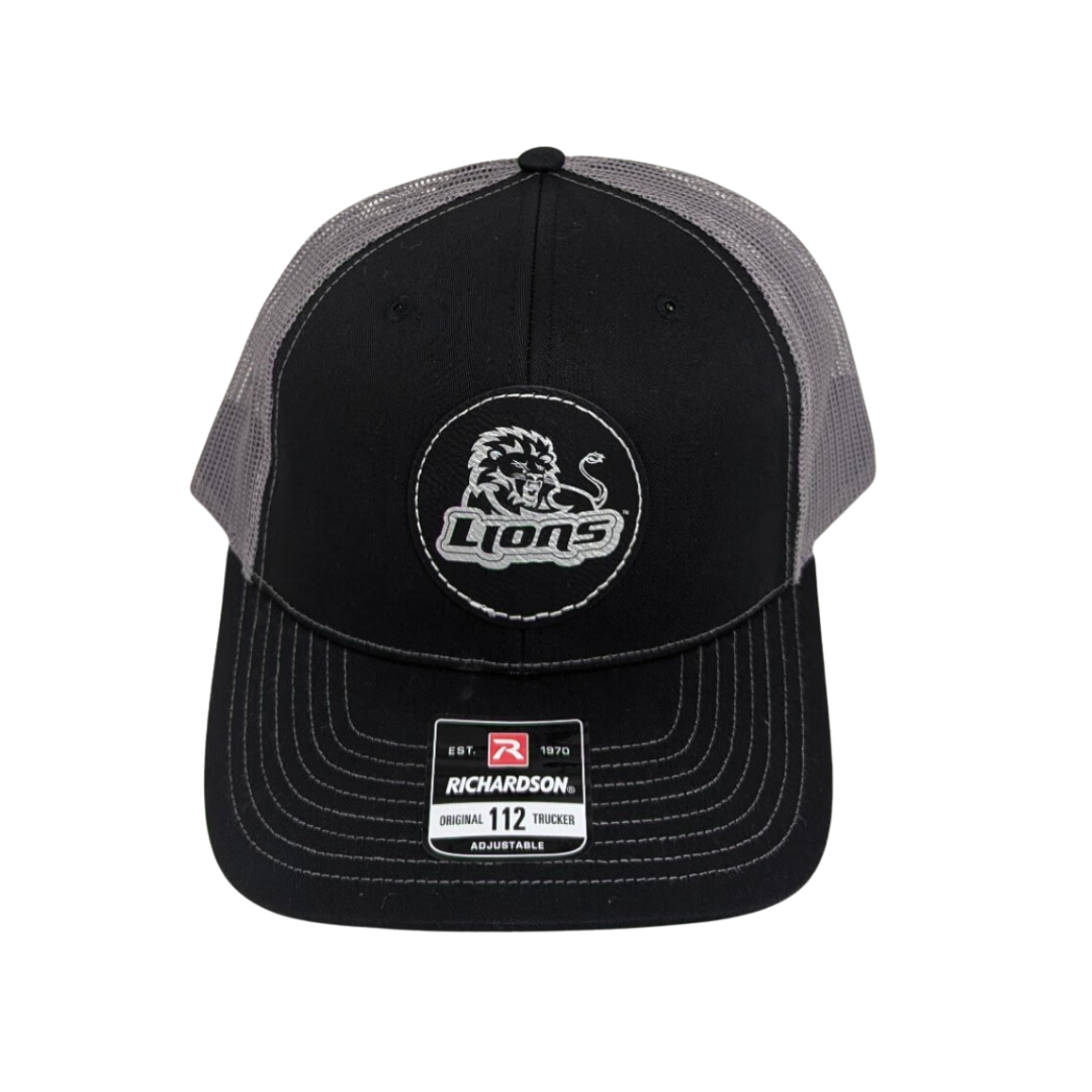 Lynden Lions Leather Patch Richardson 112 Tri Color Trucker Hat